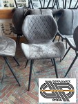 Lot de 55 chaises velours gris effet capitonné en losange