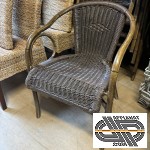 Lot 17 fauteuils cadre alu & cannage PVC ( style rotin marron)